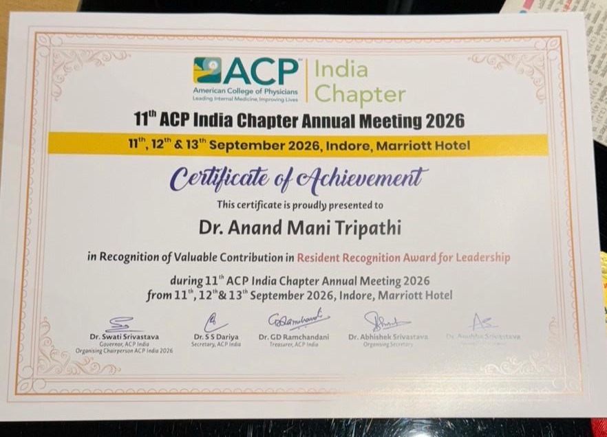 Resident Recognition Award for Leadership — Certificate of Achievement