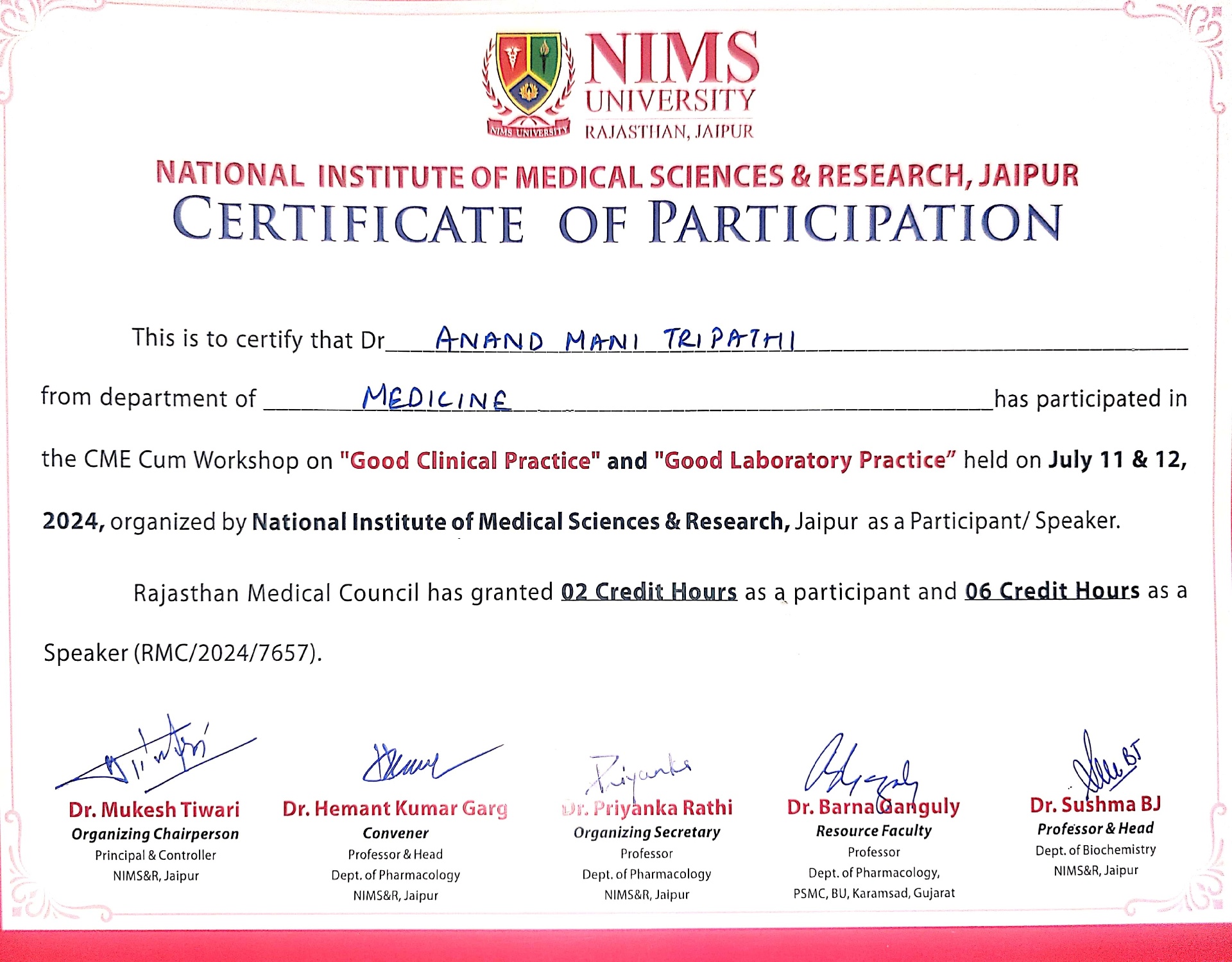 CME cum Workshop — Good Clinical Practice & Good Laboratory Practice