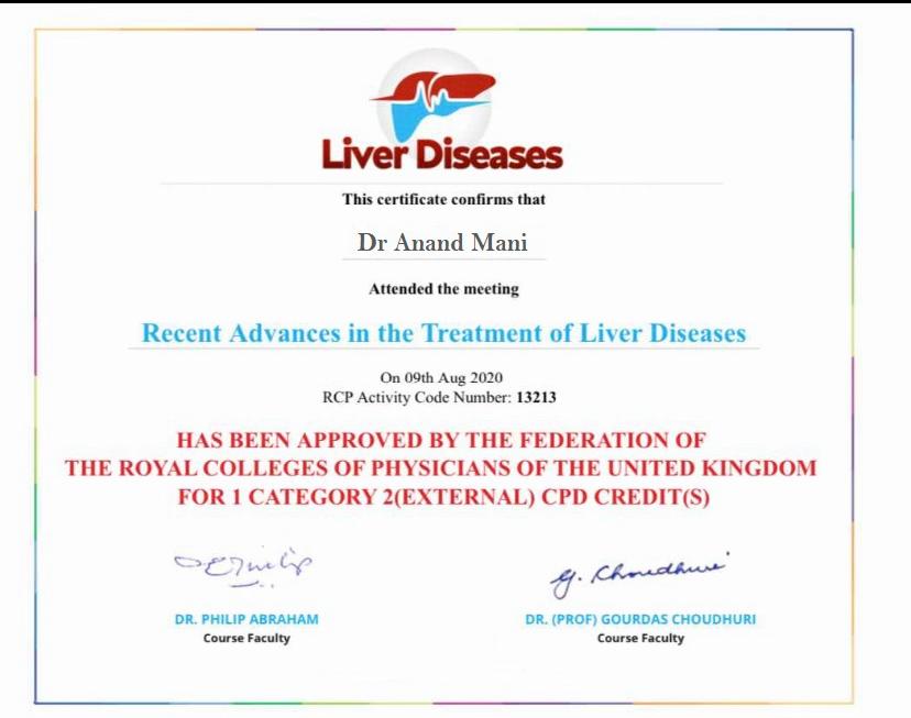 Recent Advances in the Treatment of Liver Diseases (RCP UK CPD)